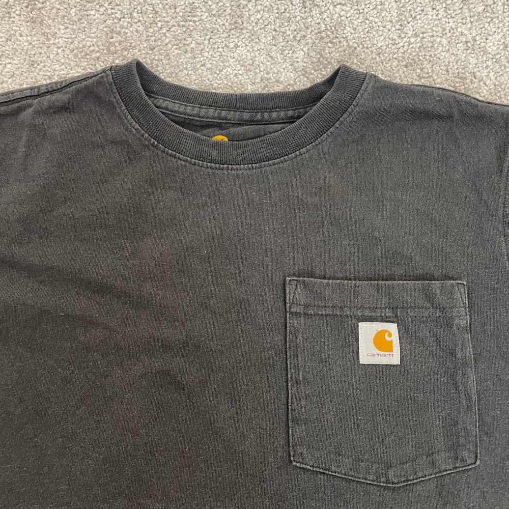 Carhartt Womens Small Original Fit Pocket T-Shirt Faded Black Cotton Utility